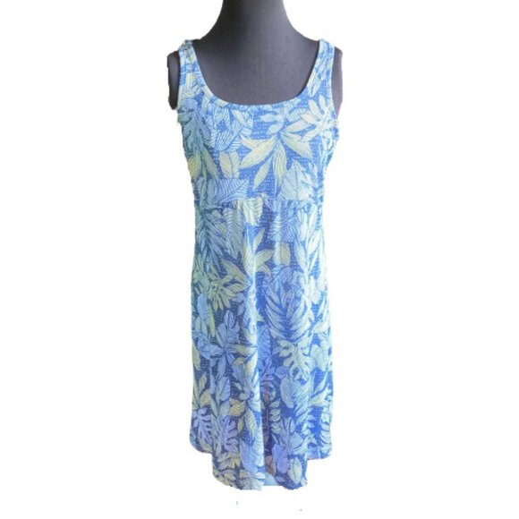 Columbia Dresses & Skirts - Columbia PFG, Omni Freeze Tropical Blue Leaf Pattern Sleeveless Dress, Size M